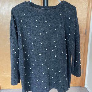 NEW WITHOUT TAG. ZARA beaded pearl sweater. Size: S